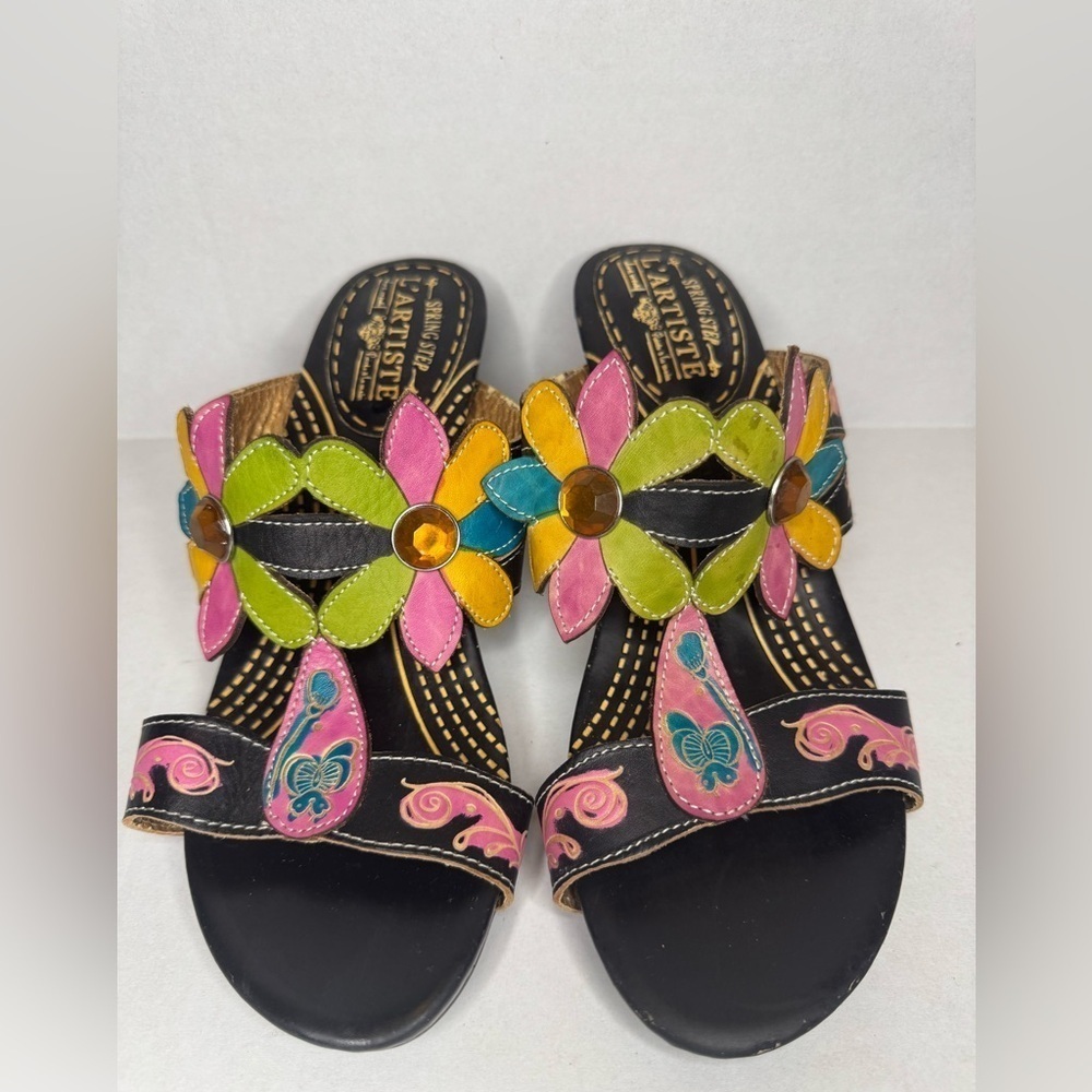 L'ATISTE Women's Multicolor Floral Sandals